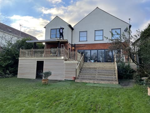 Garden composite decking with lighting, Essex