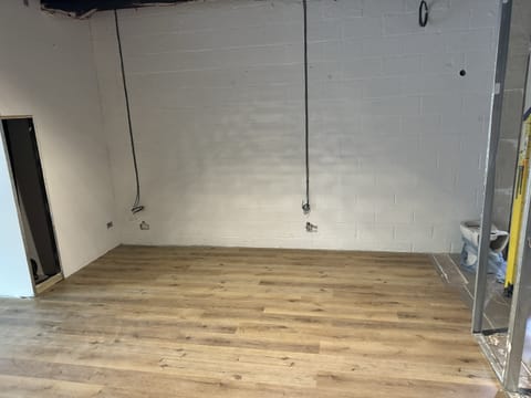Light grey LVT flooring throughout living room, Essex