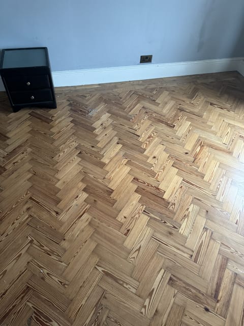 Amtico herringbone flooring in kitchen, East London